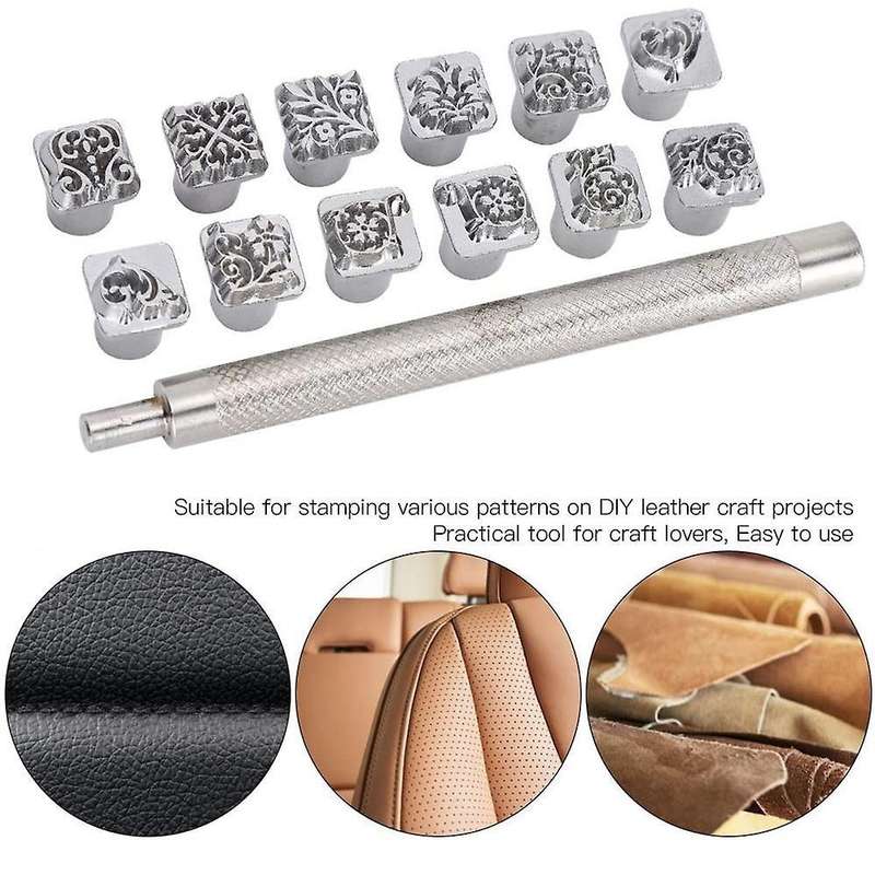12pcs Stamping Punch Tool Tang Dynasty Flower Design Diy