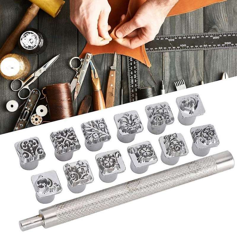 12pcs Stamping Punch Tool Tang Dynasty Flower Design Diy