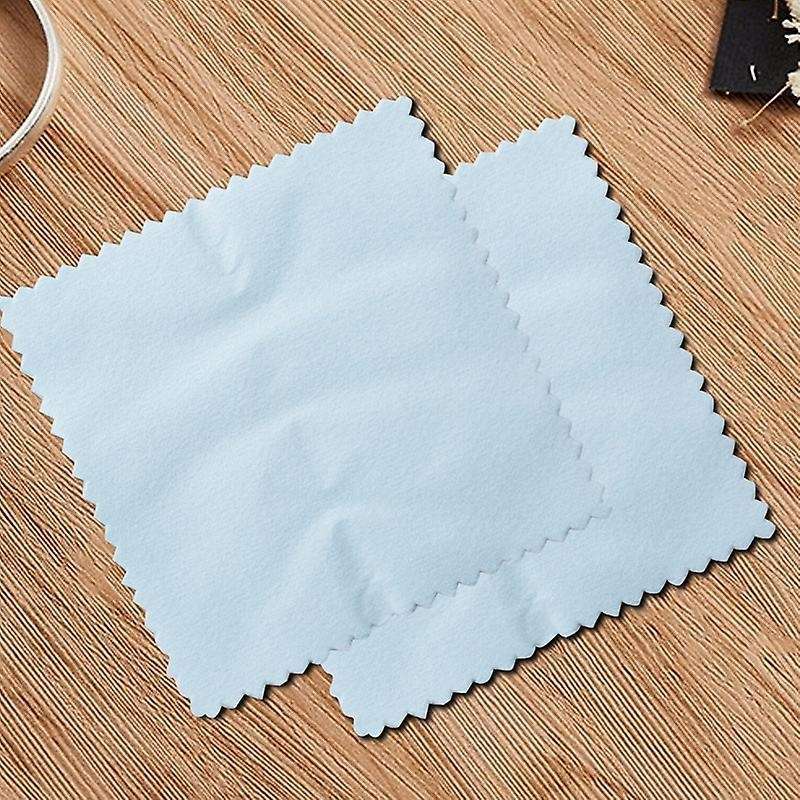 100pcs Jewelry Cleaning Polishing Cloth, (sea Blue, 3.15 X 3.15inch)