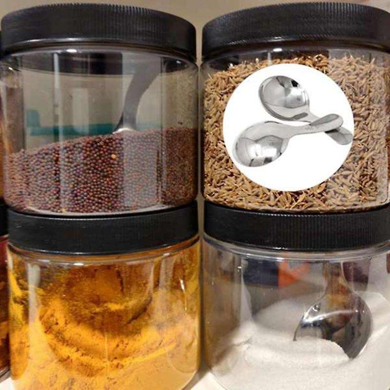 Stainless Steel Spoons with Handle for Ice Cream, (silver, 5 Pcs)
