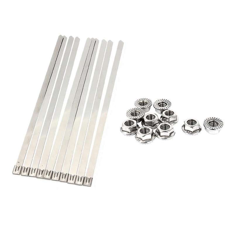 10 Pcs 0.39inch X 15.75inch Stainless Steel Metal Cable Straps