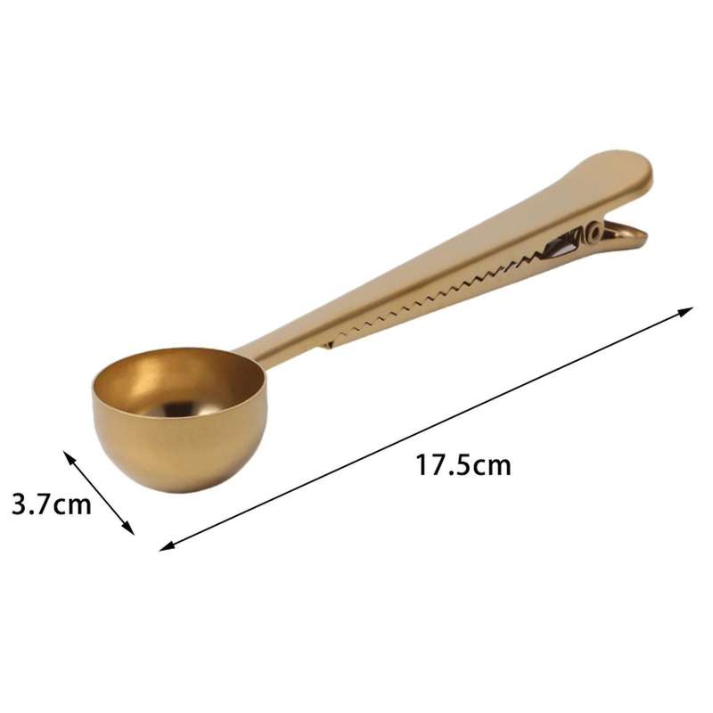2pack 2 In 1 Coffee Scoop,with Clip-titanium Black+rose Gold