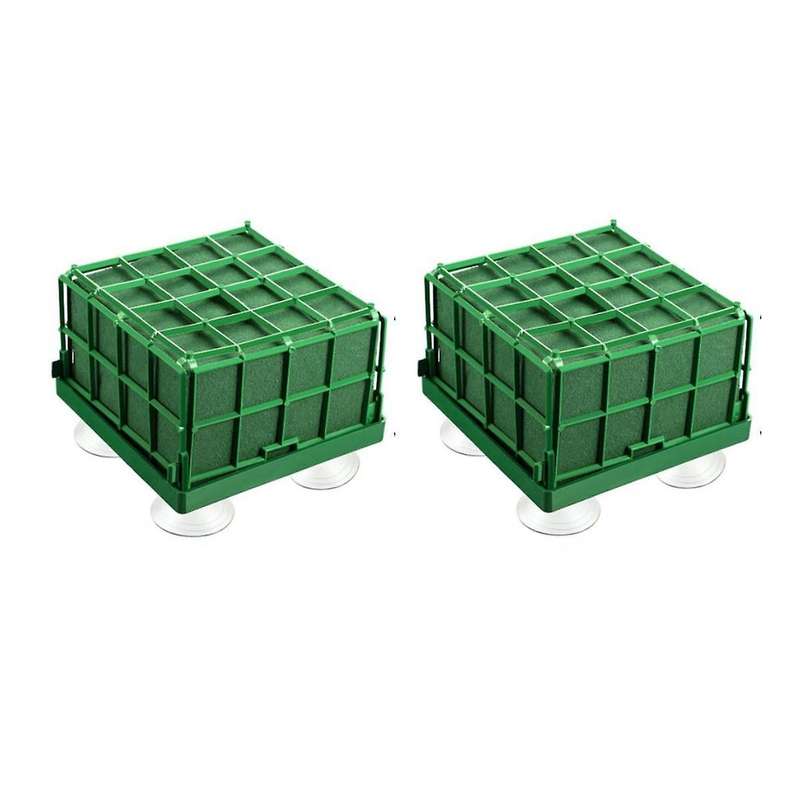 2pcs Square Flower Foam Cage with Floral Foam,for Wedding Arrangement
