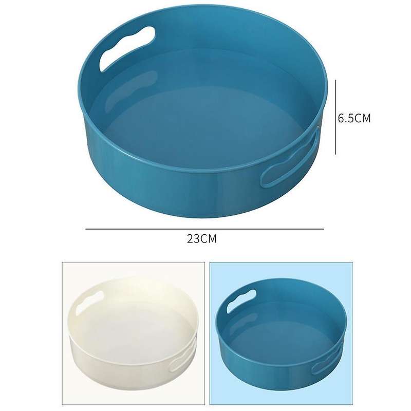 Rotating Tray for Spice Jar Food Non Slip Dried Storage Plate, Blue