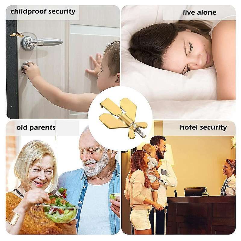 Portable Door Lock Home Security Door Locker Travel Lockdown Locks