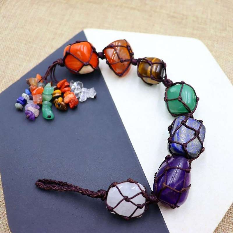 7 Chakra Tumbling Gems Tassel Window Car Ornament Home Decoration
