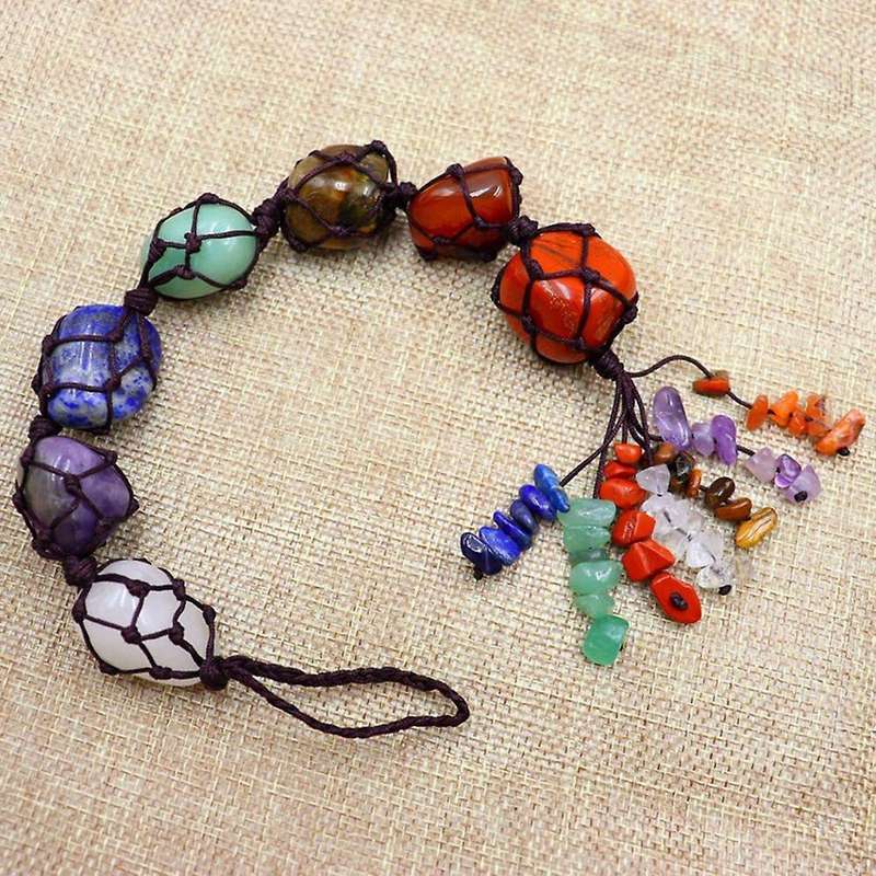 7 Chakra Tumbling Gems Tassel Window Car Ornament Home Decoration