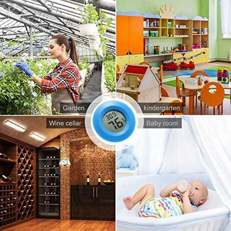 Demarkt Lcd Round Digital Hygrometer Temperature Tester for Animal