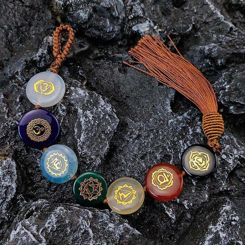 7 Chakra Hanging Ornament Reiki Healing Energy Balance Amulet