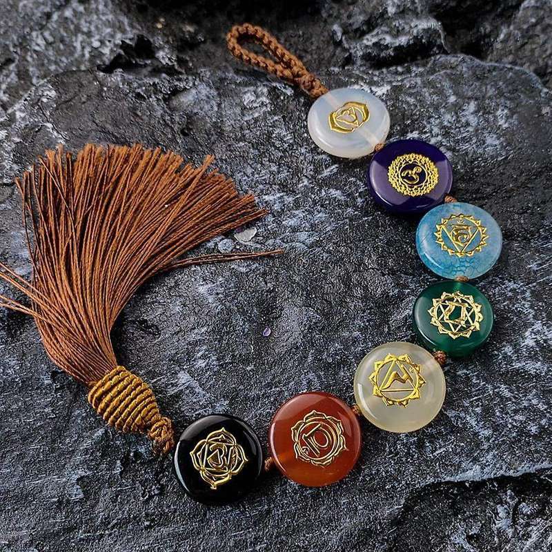 7 Chakra Hanging Ornament Reiki Healing Energy Balance Amulet