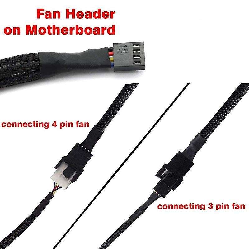 4pcs 4 Pin Pwm Fan Extension Power Cable Connector Case Cables