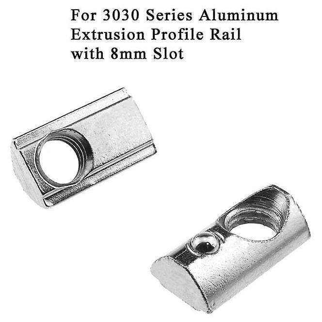 30pcs M8 T Slot Nuts Roll-in Spring Ball Loaded Elastic Nuts