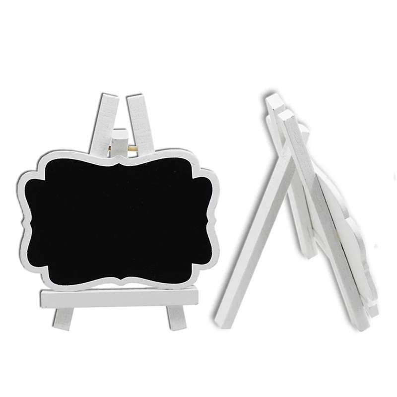 10pcs Wooden Clover Easel Blackboard Hollowed Carvings Ornaments