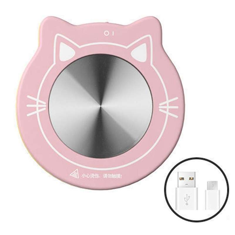 Smart Coffee Warmer Base,electric Cup Plate,for All Cups Pink