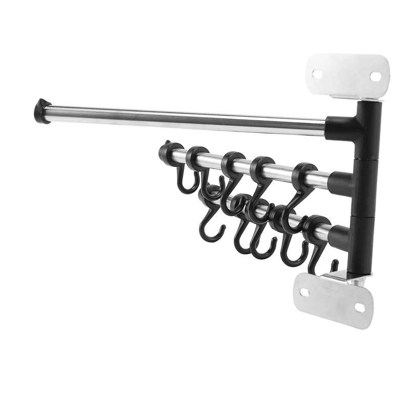 Hanging Rack Rail Organize Kitchen with 10 Utensil Removable S Hooks