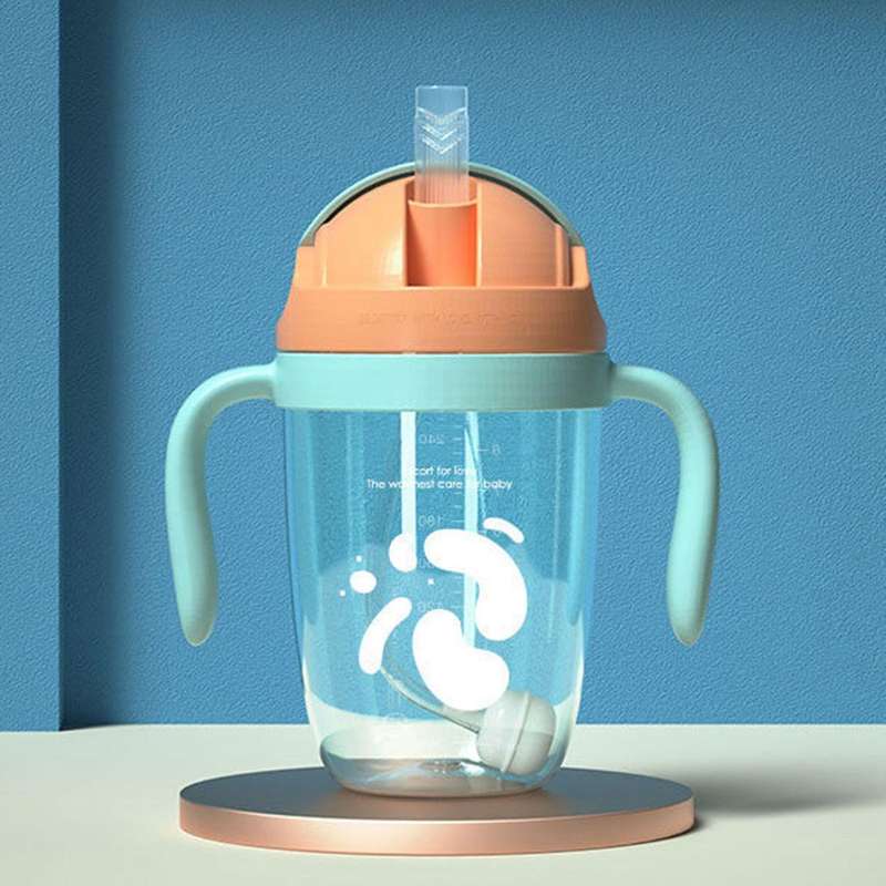 300ml Child Water Bottle Baby Sippy Cups Anti-choked Kids Cup Green