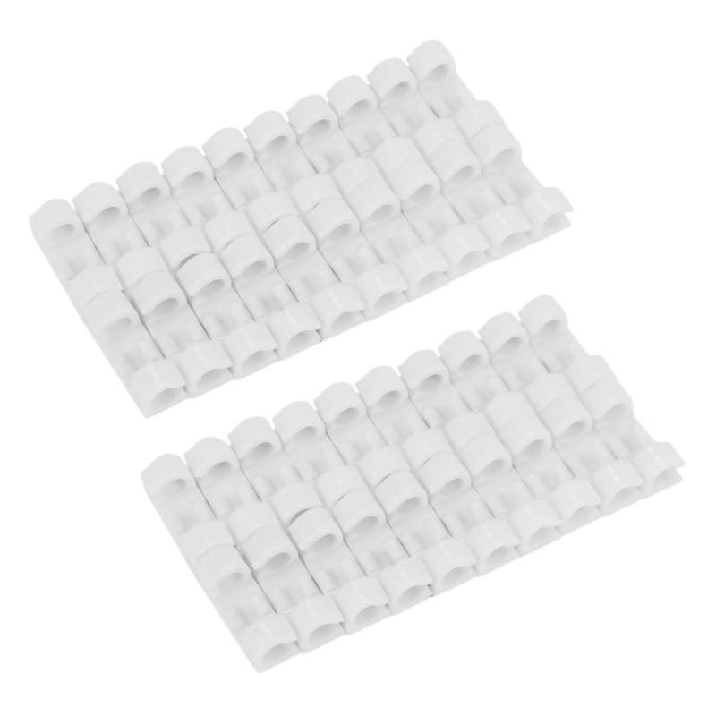 40pcs/lot Desktop Wire Clear Up Clips Holder Clamps (white)