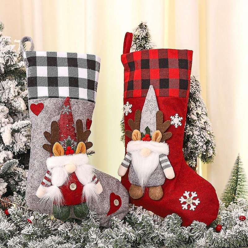 Christmas Stockings with 3d Santa Claus, Fireplace Christmas, A