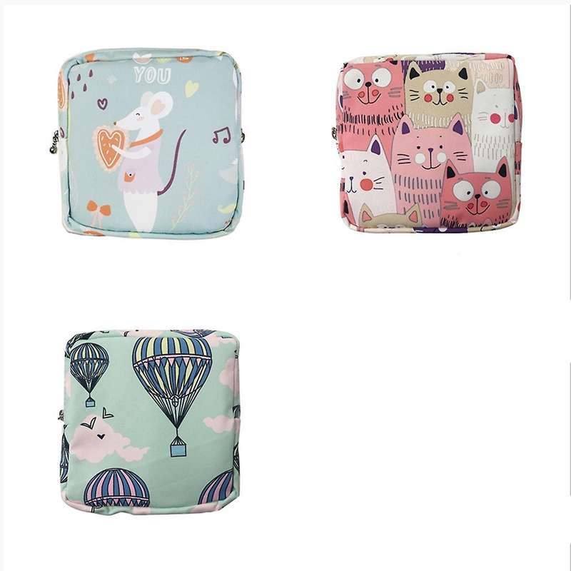 Girl Portable Aunt Towel Storage Bag Cotton Sanitary Napkin Bag C