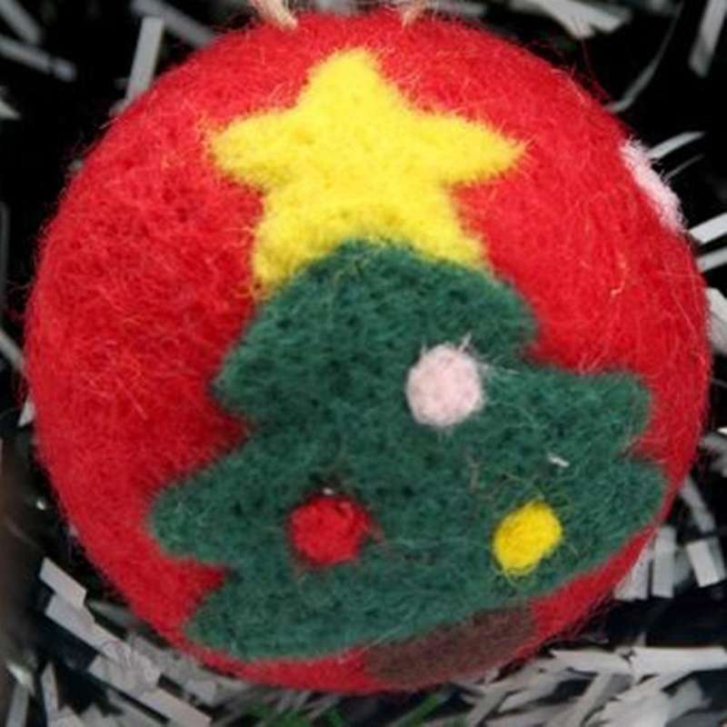 New 5cm Christmas Wool Ball Felt Poke Snowman Santa Claus Decoracion