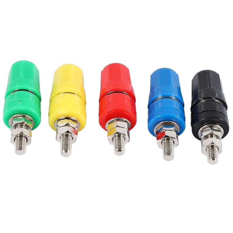 5pcs M4x36 Pure Copper Terminal 4mm Banana Socket Plug Connector