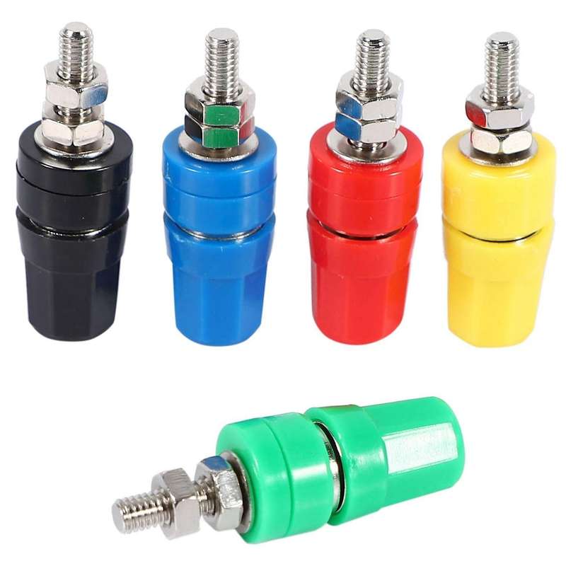 5pcs M4x36 Pure Copper Terminal 4mm Banana Socket Plug Connector