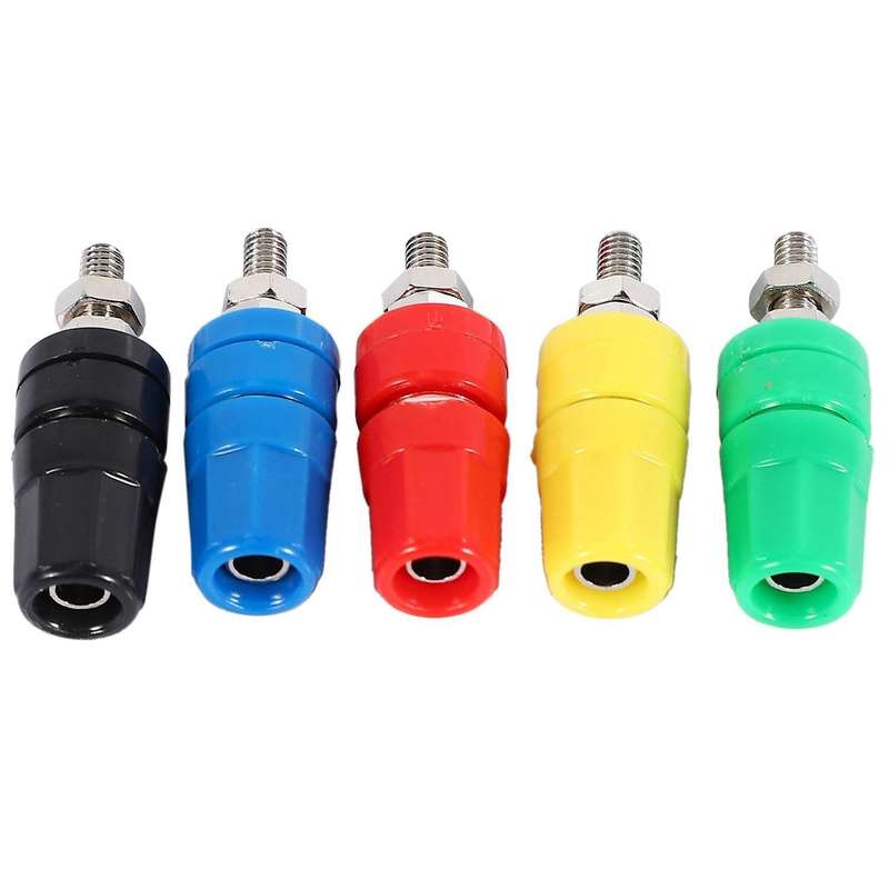 5pcs M4x36 Pure Copper Terminal 4mm Banana Socket Plug Connector