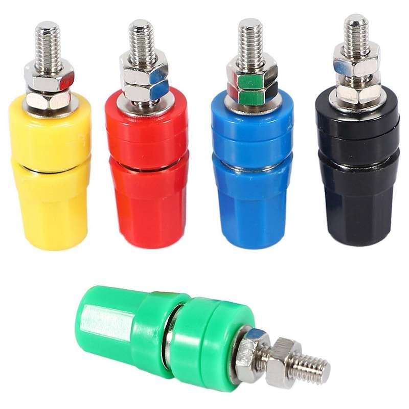 5pcs M4x36 Pure Copper Terminal 4mm Banana Socket Plug Connector