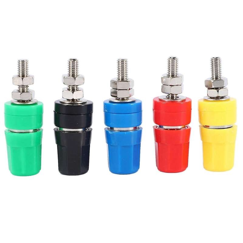 5pcs M4x36 Pure Copper Terminal 4mm Banana Socket Plug Connector