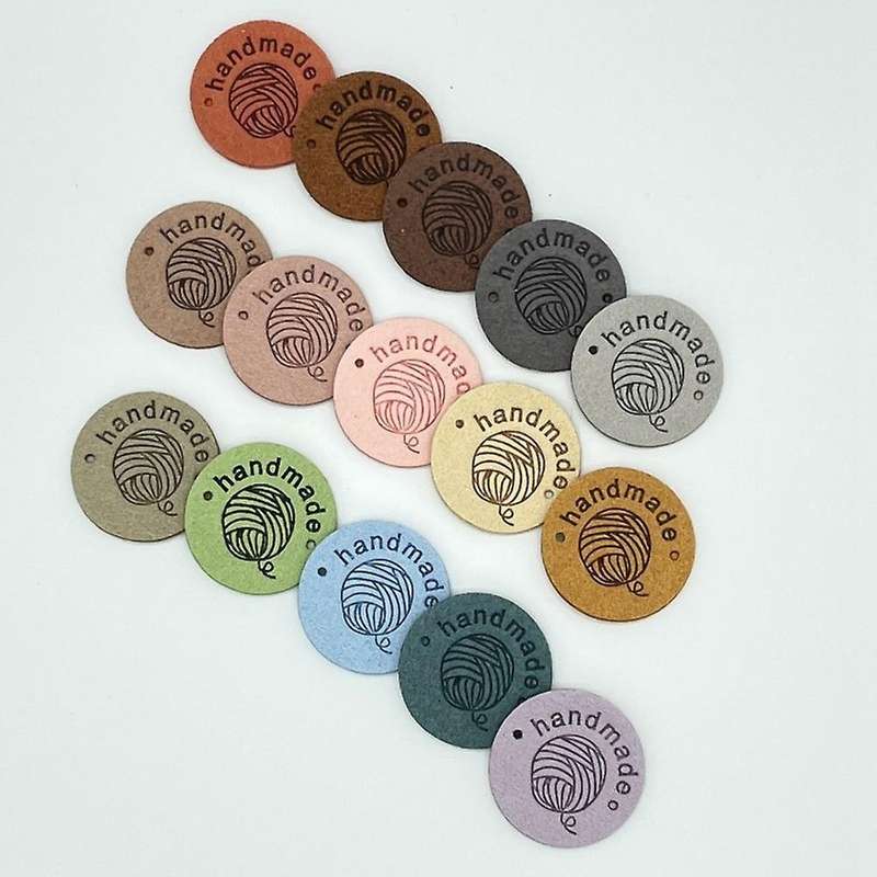 75pcs Ball Of Yarn Faux Leather Label for Clothes Labels Diy Bags
