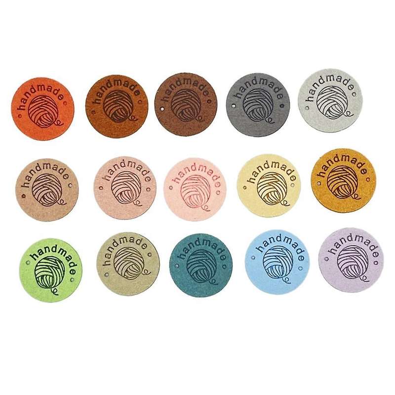 75pcs Ball Of Yarn Faux Leather Label for Clothes Labels Diy Bags