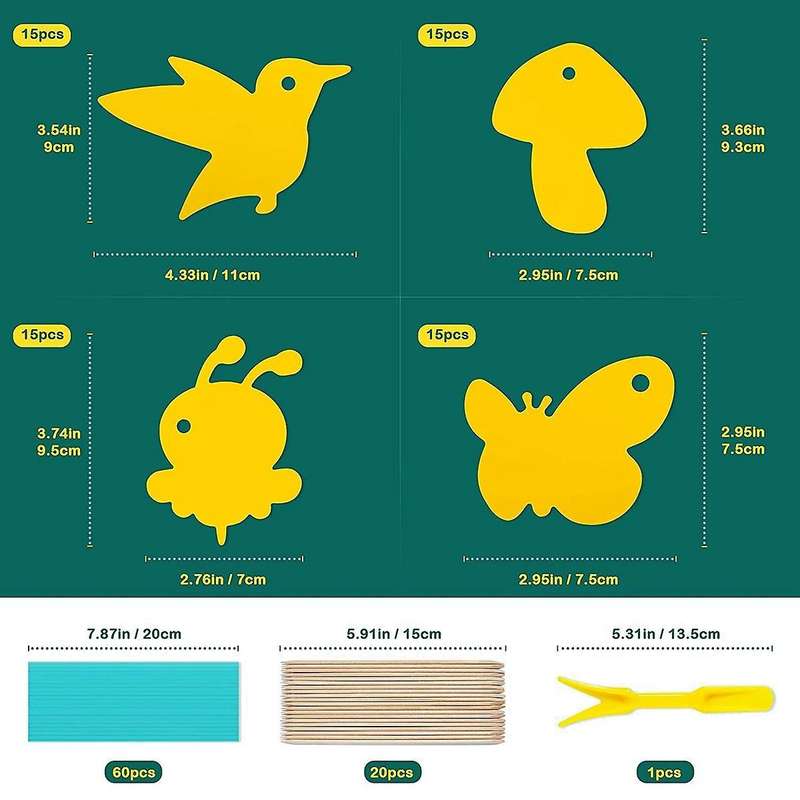 60 X Yellow Stickers, Fly Catchers, Yellow Panels, Fight Indoor
