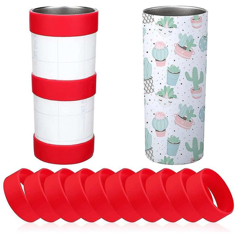10pcs Silicone Straps for Sublimation Protective Coaster Cover