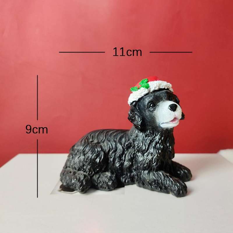 Resin Crafts with Christmas Ball Hat Dog Ornaments C