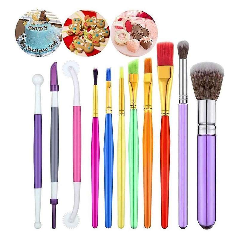 11 Pcs Cake Decorating Brushes Tools Set Fondant Decoration Supplies
