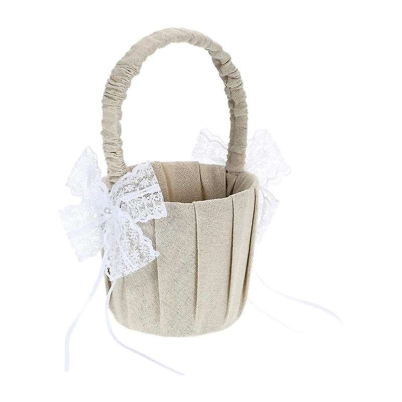 Bridal Flower Girl Flower Basket Fabric Flower Basket