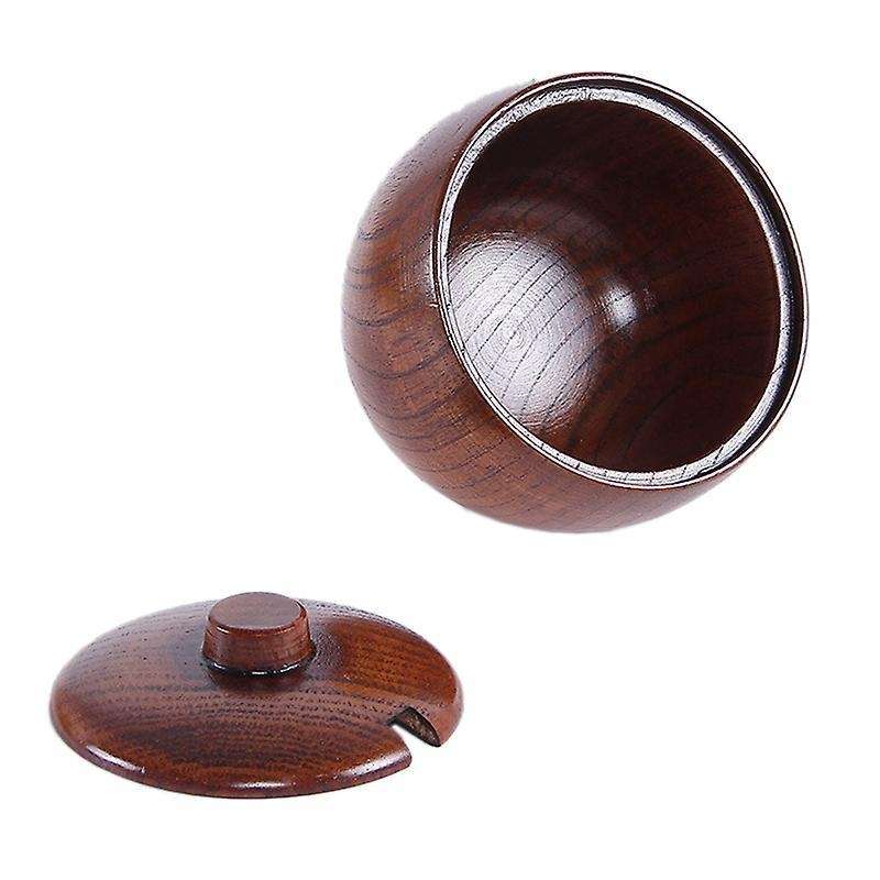 Solid Wood Spice Jar Seasoning Box Japanese Style with and Lid