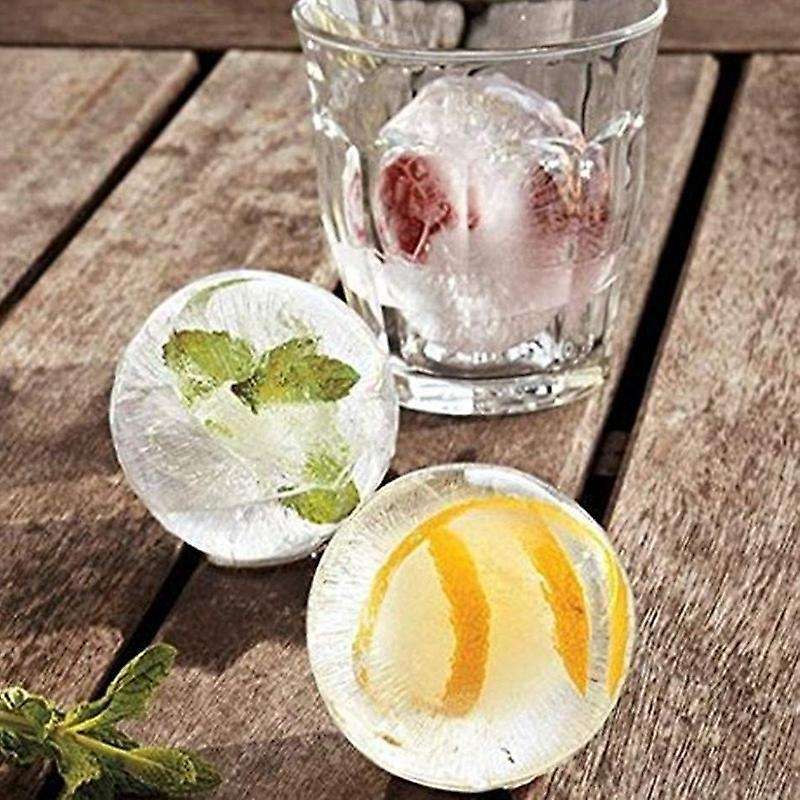 Silicone Sphere Ice Ball Maker with Lid & Cool Black Round Ice Molds