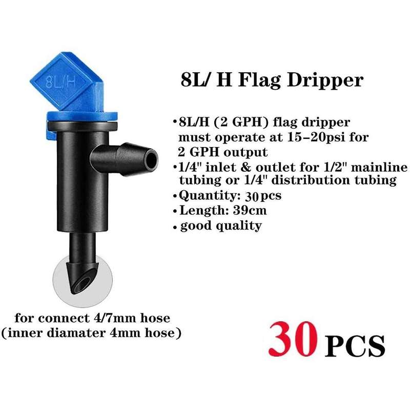 90pcs Drip Emitter,garden Flag Irrigation Drippers In 3 Sizes,1 Gph
