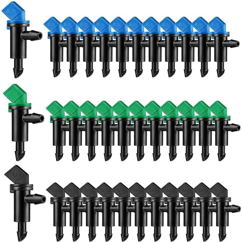90pcs Drip Emitter,garden Flag Irrigation Drippers In 3 Sizes,1 Gph