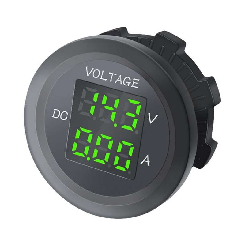 Car Led Digital Voltmeter Dc 12v/24v Led Dual Voltmeter Ammeter Green