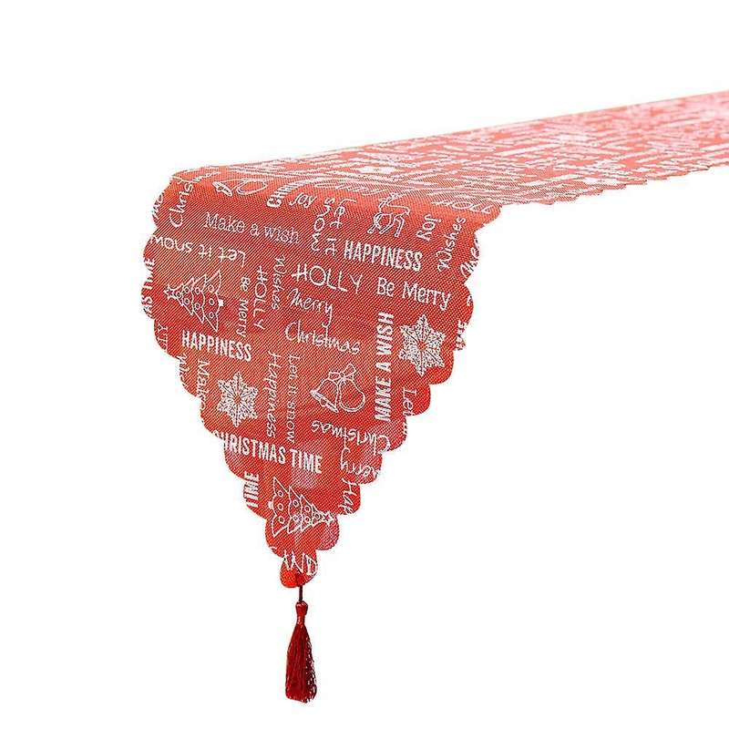 Christmas Table Runner for Xmas Holiday Wedding Table Decoration, B