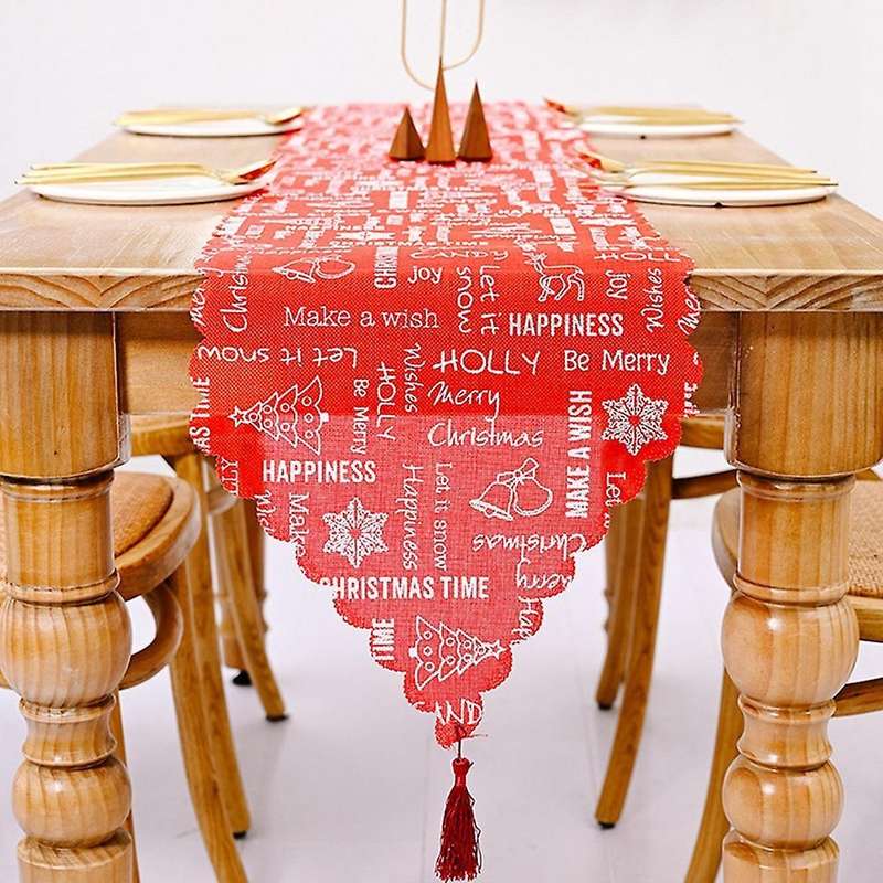 Christmas Table Runner for Xmas Holiday Wedding Table Decoration, B