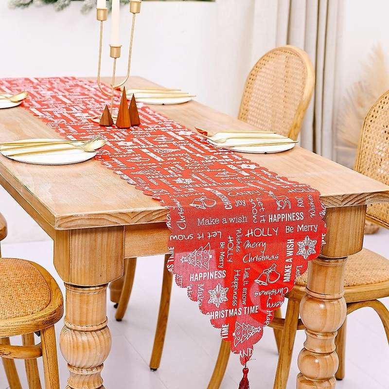 Christmas Table Runner for Xmas Holiday Wedding Table Decoration, B