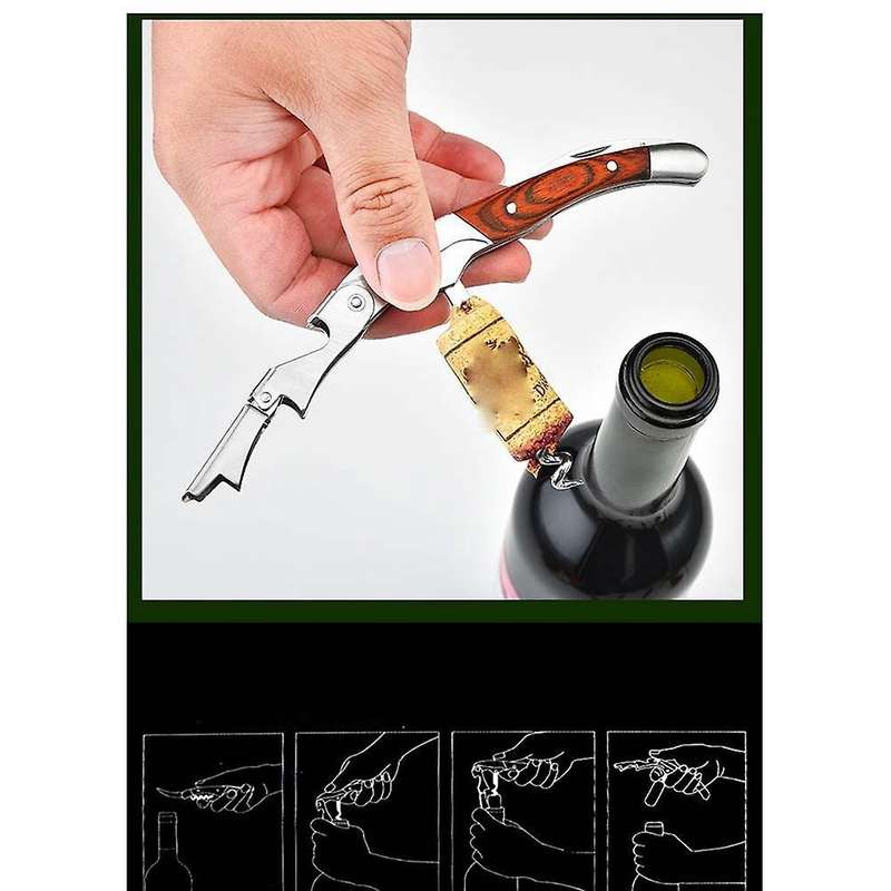 Wine Opener Stainless Steel Corkscrew Wood Christmas Kitchen Tools