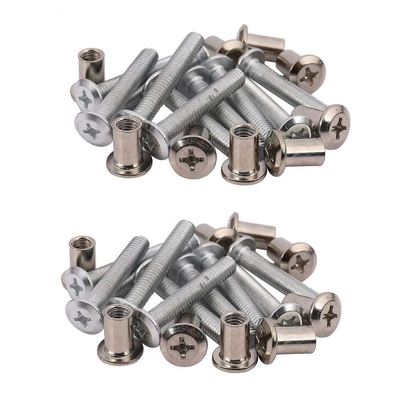 Furniture 6x35mm Cross Countersunk Screw Bolts Barrel Nuts 20sets