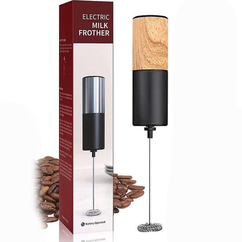 Wood Pattern Printed, Handheld Battery Operated Whisk