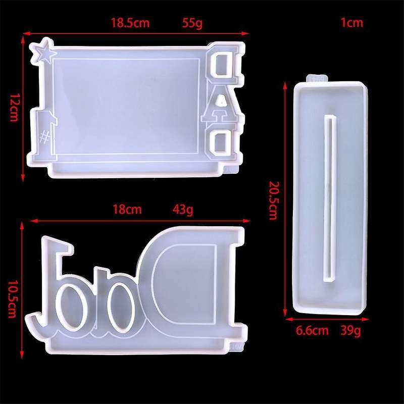 2pcs Diy Photo Dad Photo Frame Stand Set Decor Father's Day Resin B