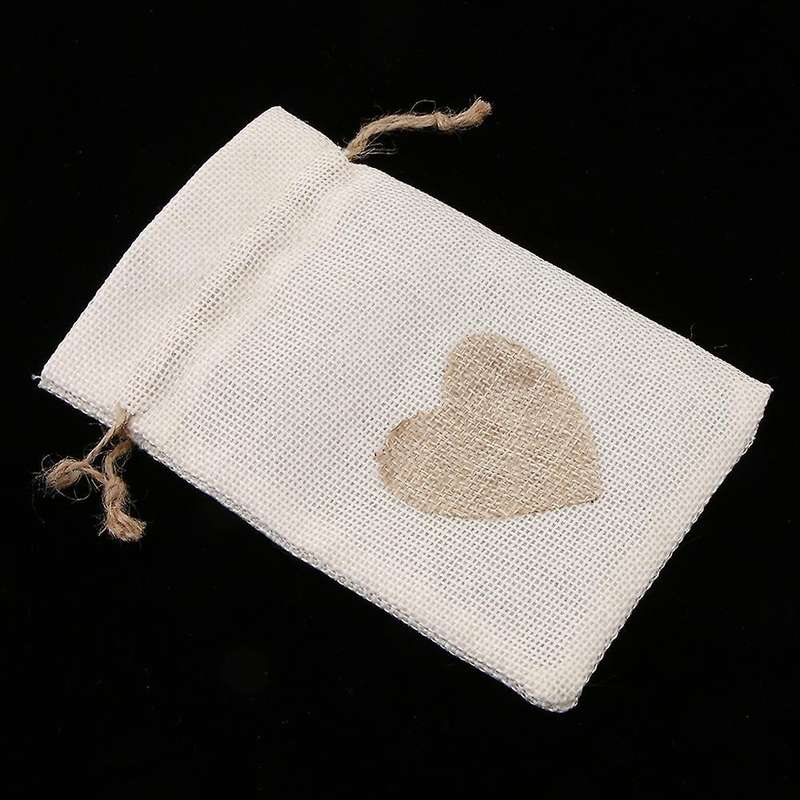 12pcs Chinese Style Linen Bag Candy Bag Sachet Bundle Bag Beige-white