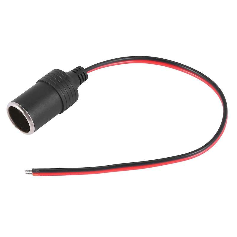 Car Charger Power Cigarette Lighter Female Socket Black W 26cm Cable